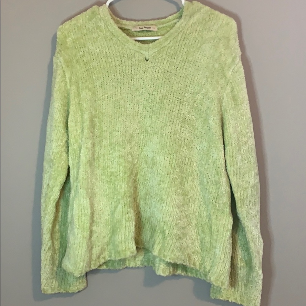 Free People Green Chenille Type Sweater
